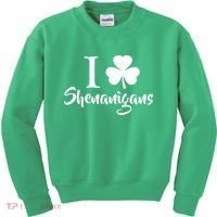 I Clover Shenanigans Irish Shamrock Kids Sweatshirt thumb 0