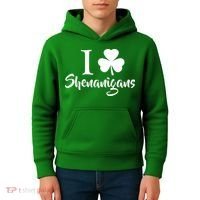 I Clover Shenanigans Irish Shamrock Kids Hoodie thumb 4