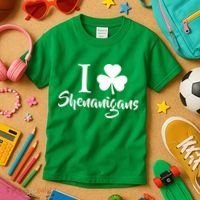 I Clover Shenanigans Irish Shamrock Kids T-Shirt thumb 3