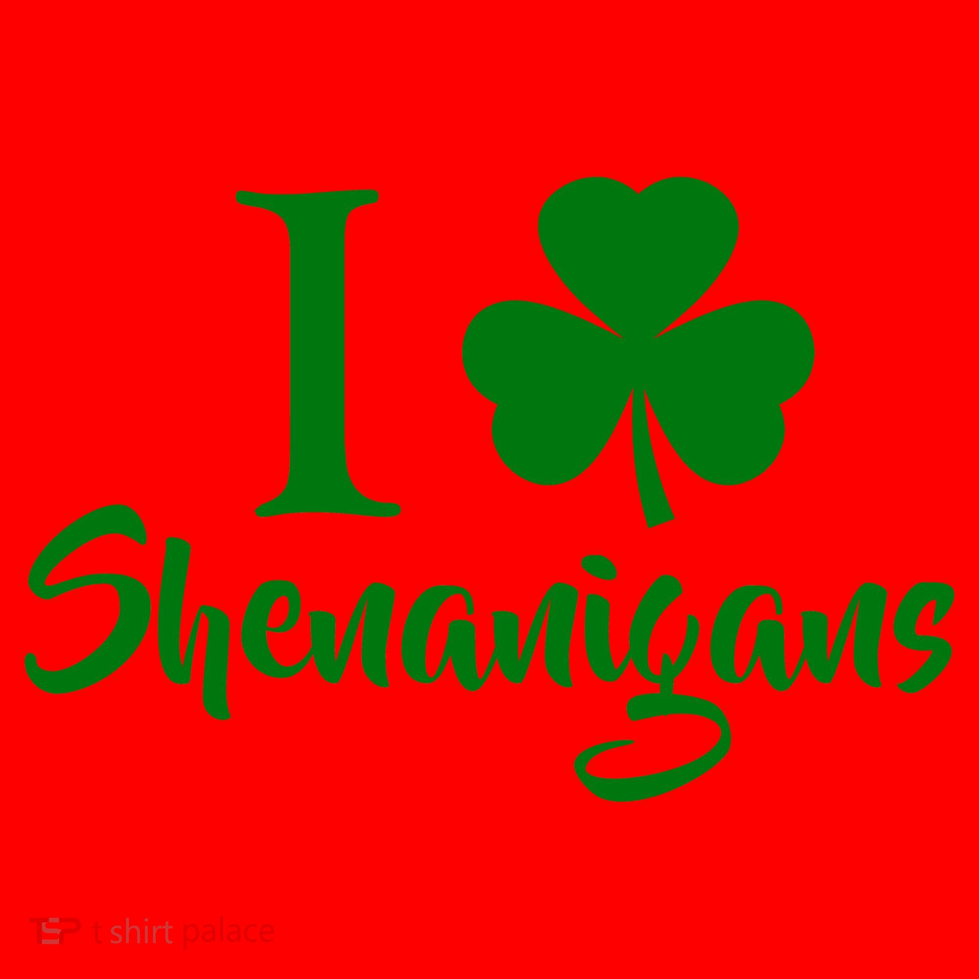 I Clover Shenanigans Irish Shamrock Santa Hat