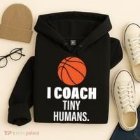 I Coach Tiny Humans Basketball Hoodie thumb 4