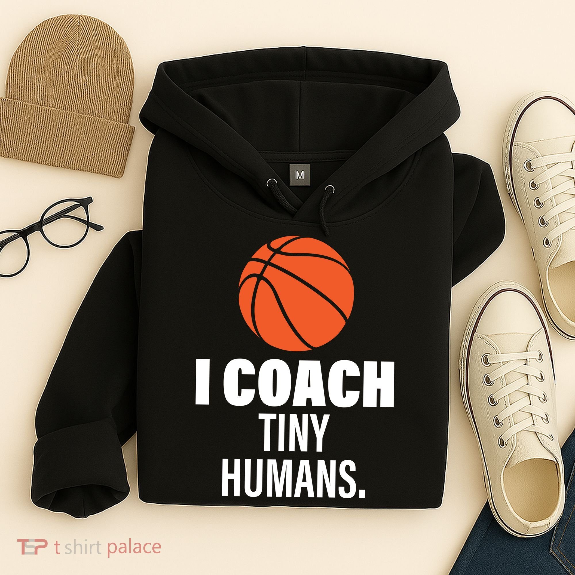 I Coach Tiny Humans Basketball Hoodie
