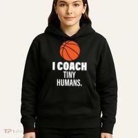 I Coach Tiny Humans Basketball Hoodie thumb 5