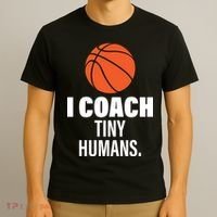 I Coach Tiny Humans Basketball T-Shirt thumb 3