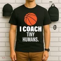 I Coach Tiny Humans Basketball T-Shirt thumb 6