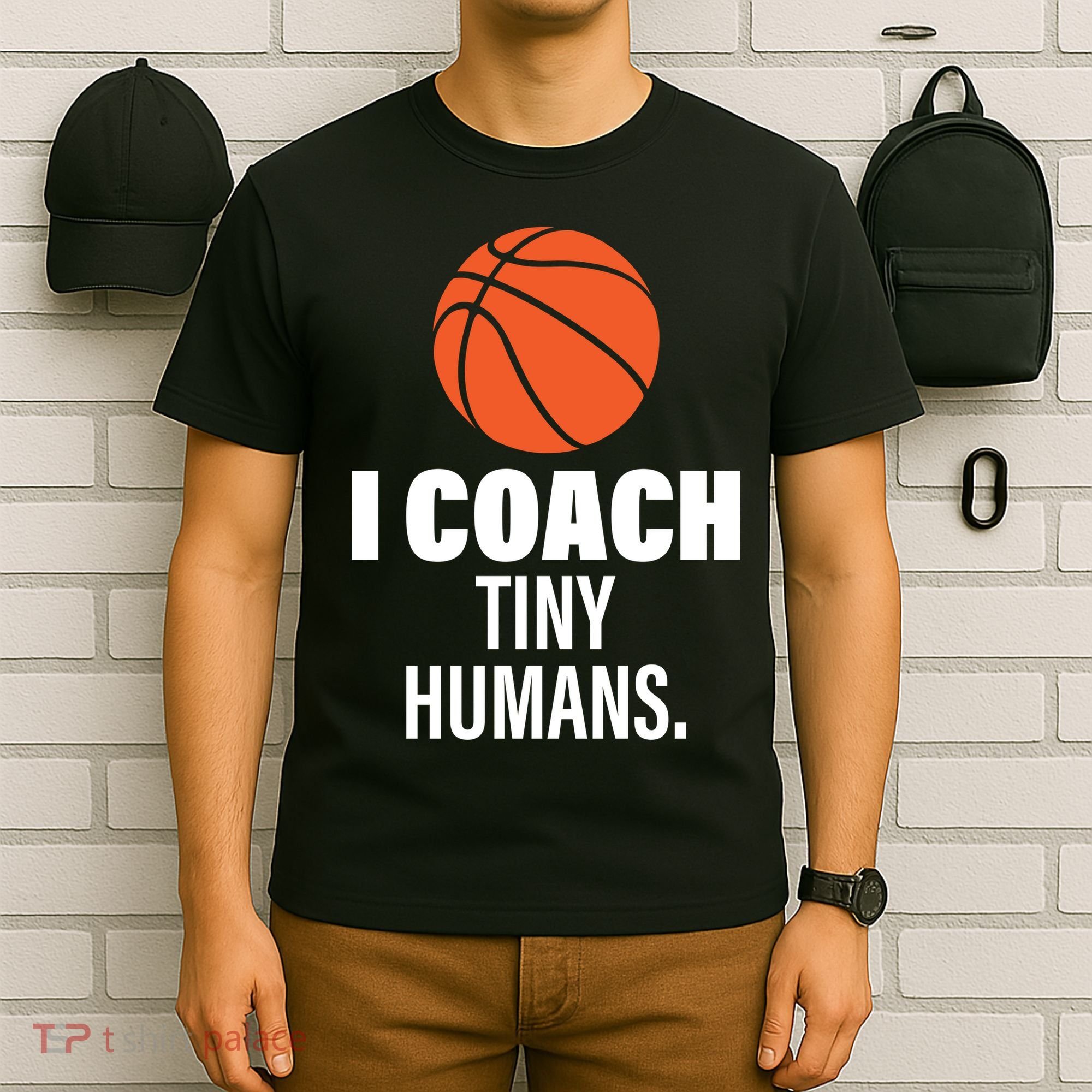 I Coach Tiny Humans Basketball T-Shirt