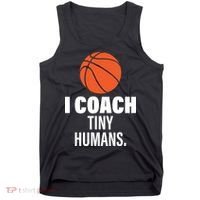 I Coach Tiny Humans Basketball Tank Top thumb 0