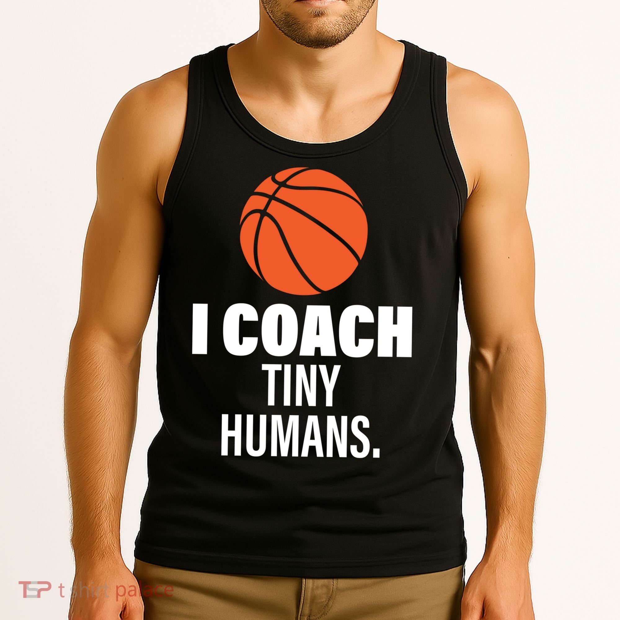 I Coach Tiny Humans Basketball Tank Top