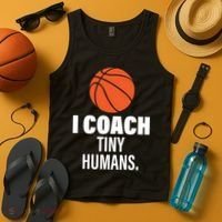 I Coach Tiny Humans Basketball Tank Top thumb 4