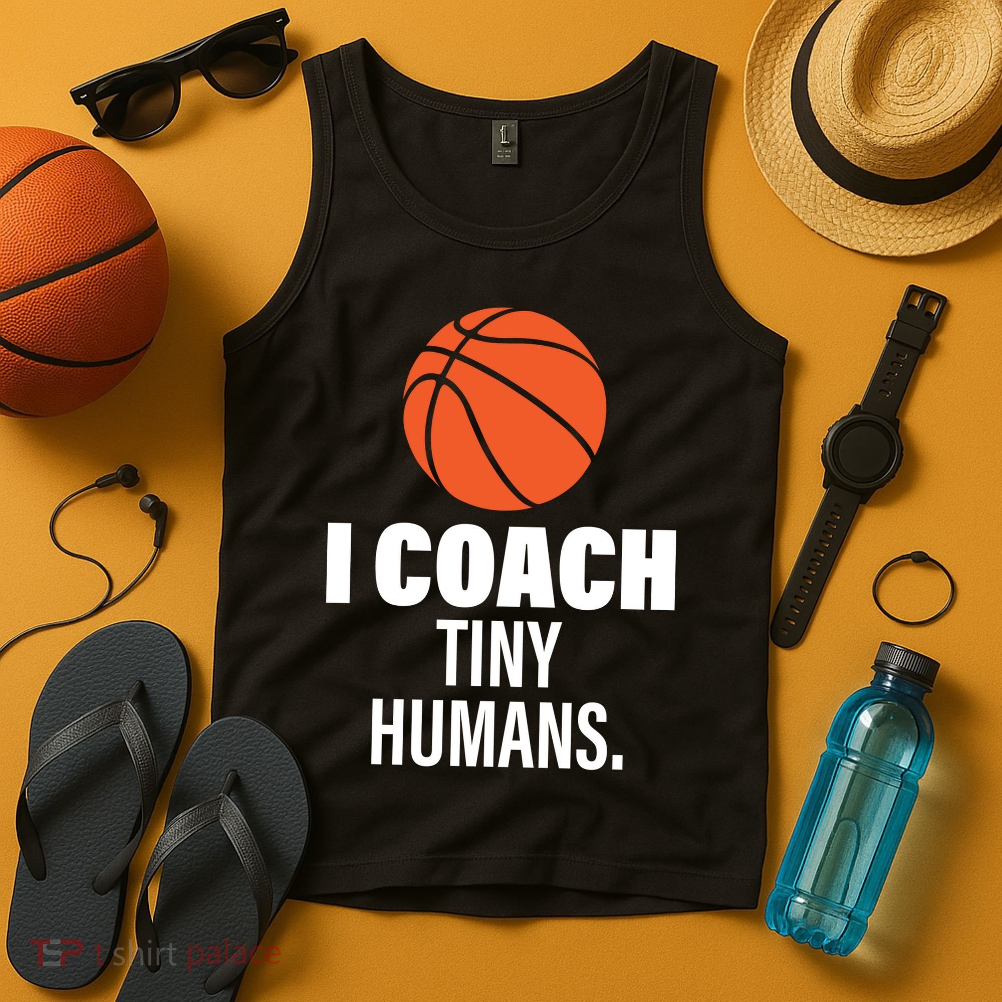 I Coach Tiny Humans Basketball Tank Top