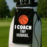 I Coach Tiny Humans Basketball Golf Towel thumb 2