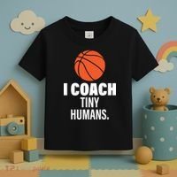 I Coach Tiny Humans Basketball Toddler T-Shirt thumb 3