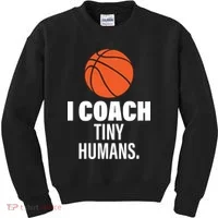 I Coach Tiny Humans Basketball Kids Sweatshirt thumb 0