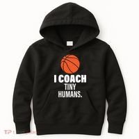 I Coach Tiny Humans Basketball Kids Hoodie thumb 0