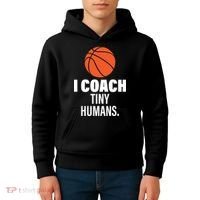 I Coach Tiny Humans Basketball Kids Hoodie thumb 4