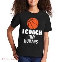 I Coach Tiny Humans Basketball Kids T-Shirt thumb 2