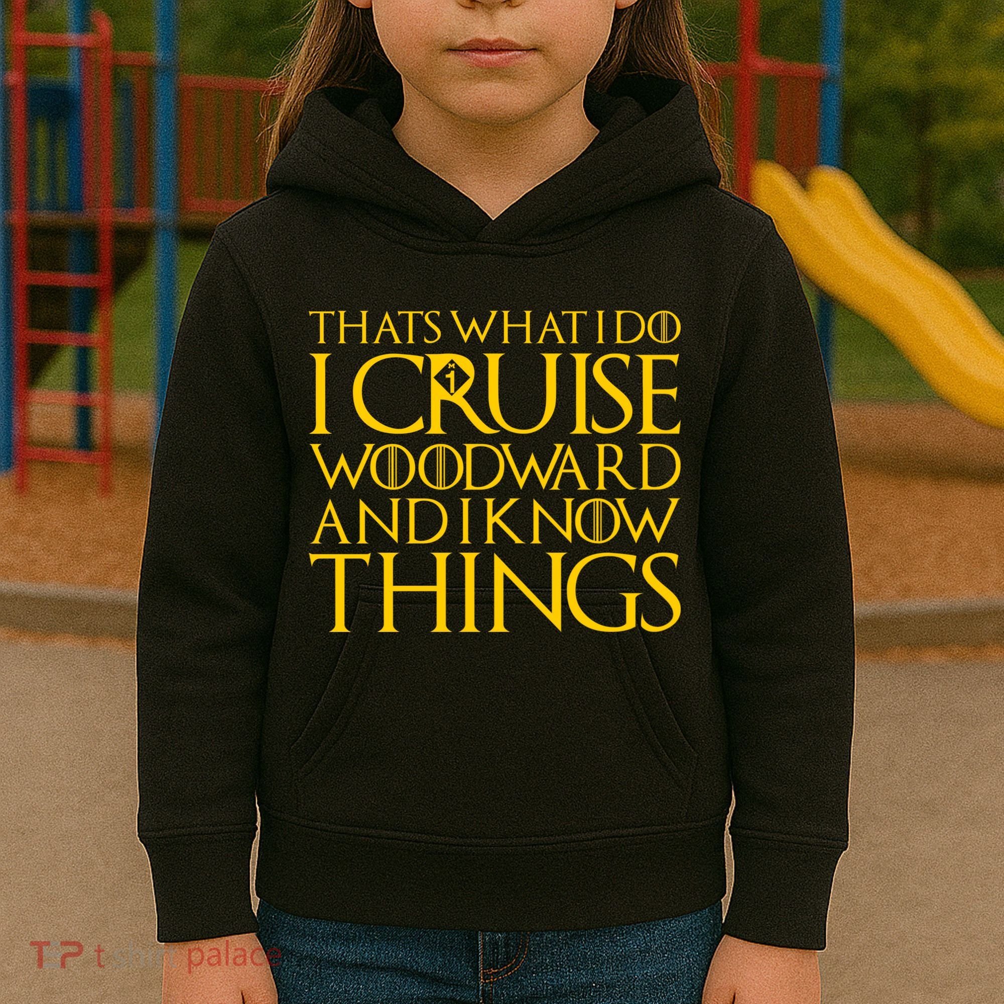 I Cruise Woodward Ave and Know Things Kids Hoodie