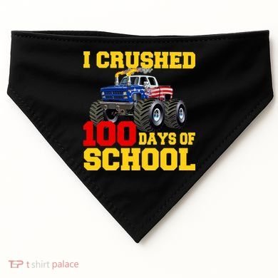 I Crushed 100 Days Of School USA-Made Doggie Bandana