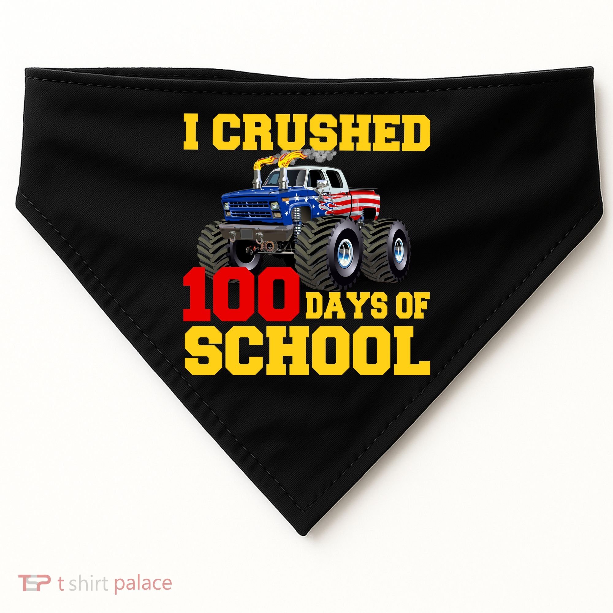 I Crushed 100 Days Of School USA-Made Doggie Bandana