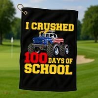 I Crushed 100 Days Of School Golf Towel thumb 1