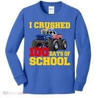 I Crushed 100 Days Of School Kids Long Sleeve Shirt thumb 0