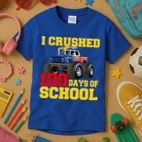 I Crushed 100 Days Of School Kids T-Shirt thumb 3