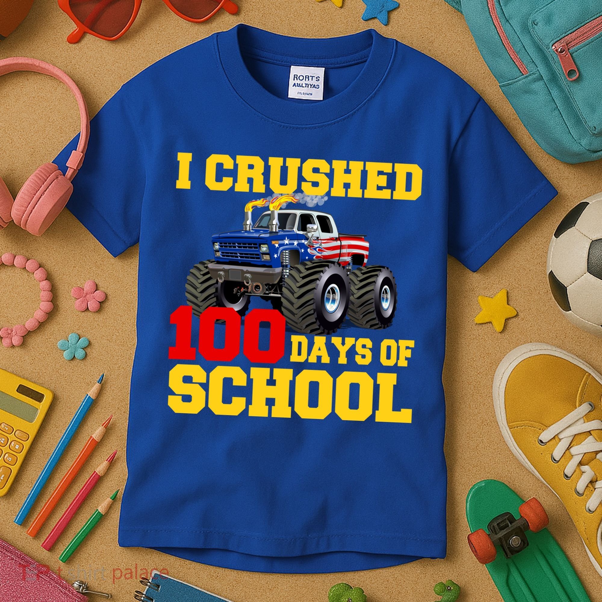 I Crushed 100 Days Of School Kids T-Shirt