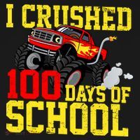 I Crushed 100 Days Of School Monster Truck Bucket Hat thumb 4
