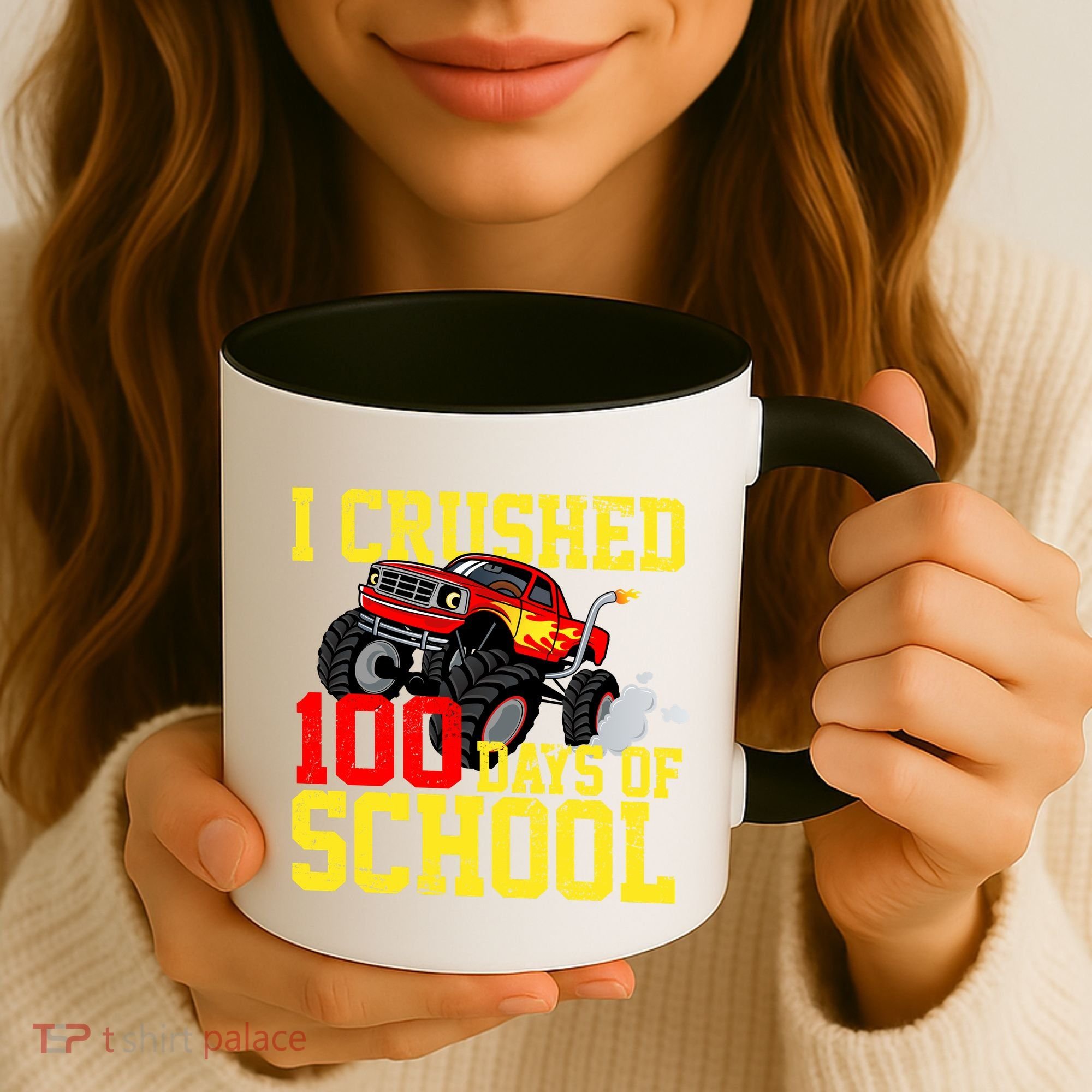 I Crushed 100 Days Of School Monster Truck Coffee Mug