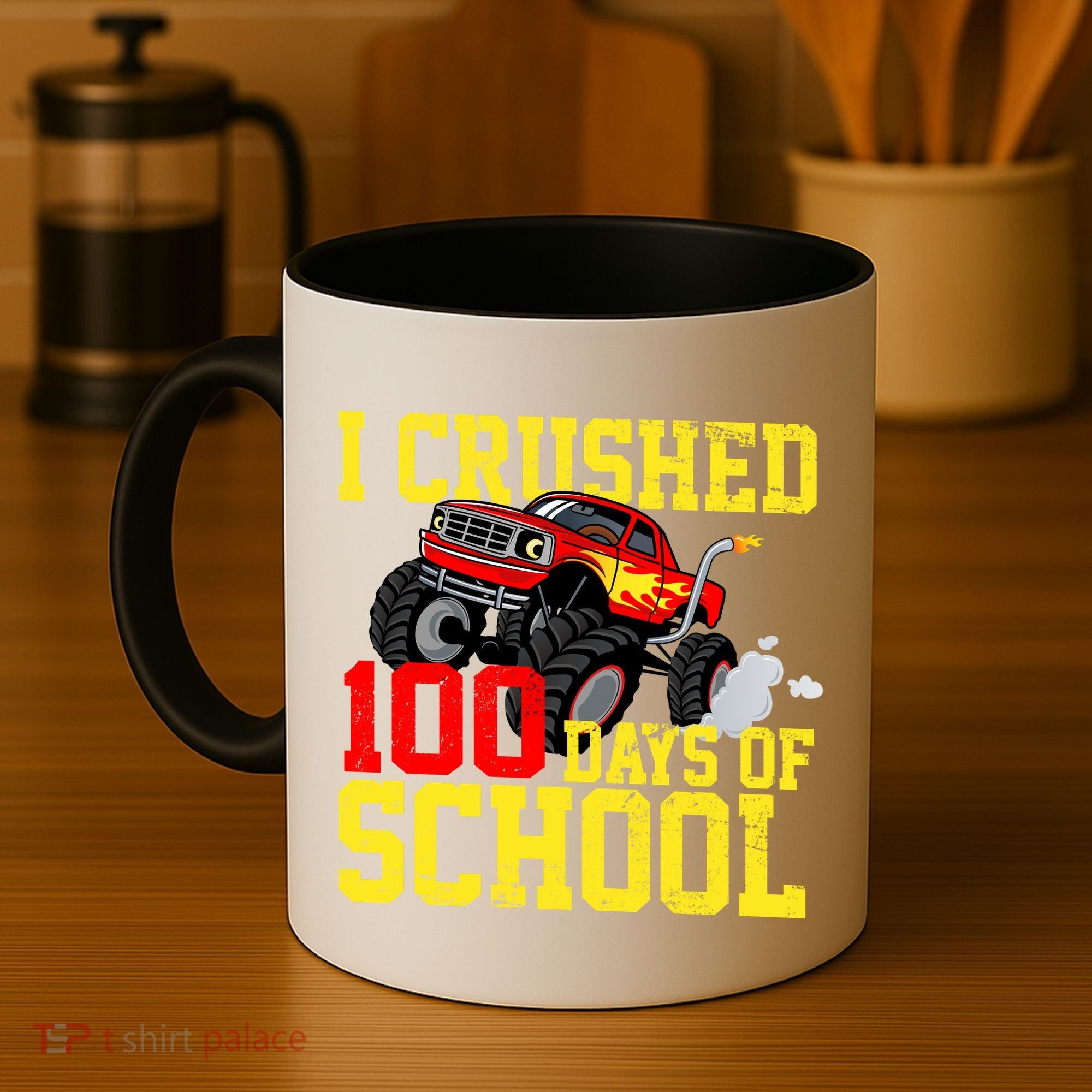 I Crushed 100 Days Of School Monster Truck Coffee Mug