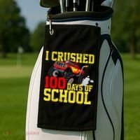 I Crushed 100 Days Of School Monster Truck Golf Towel thumb 2