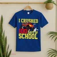 I Crushed 100 Days Of School Monster Truck T-Shirt thumb 2