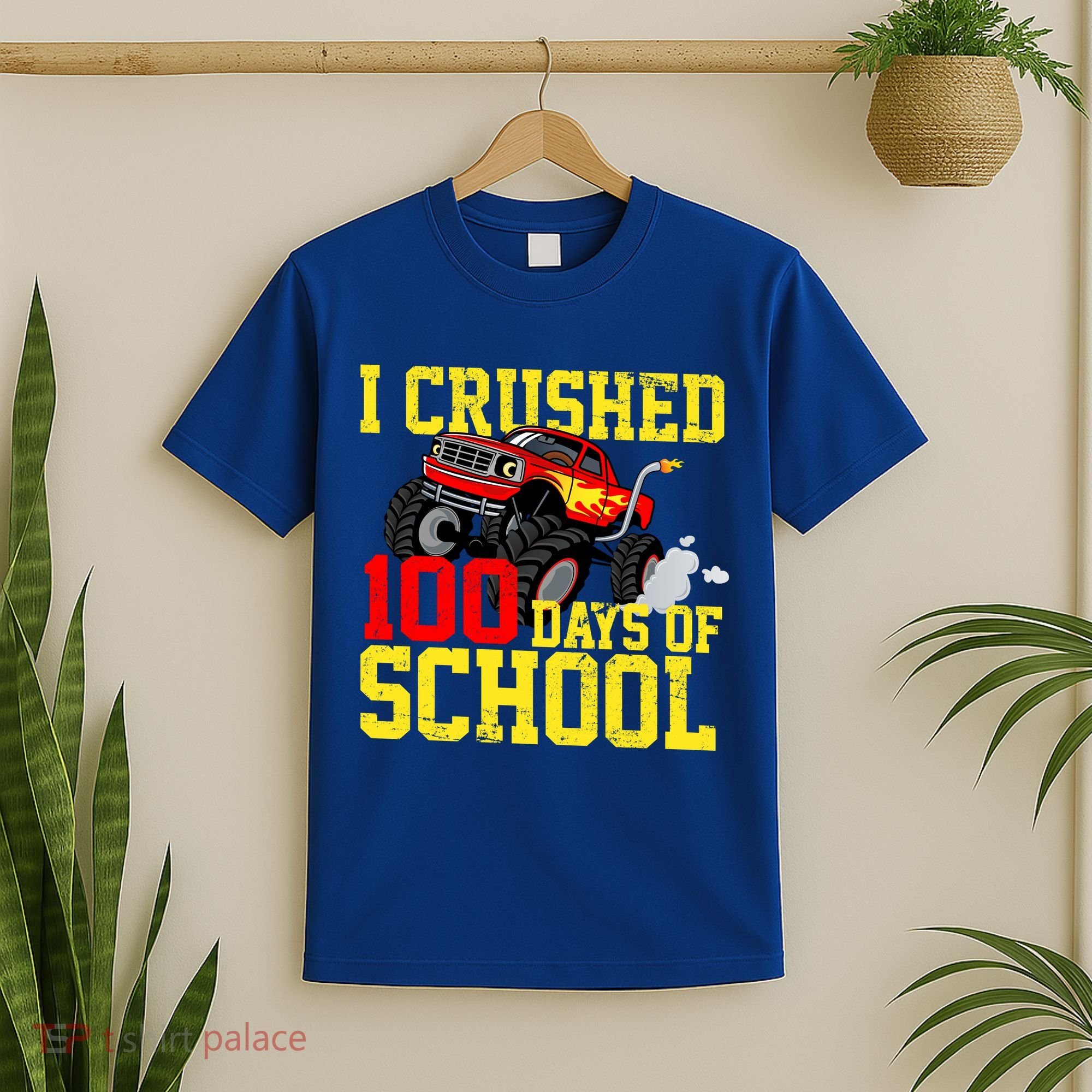 I Crushed 100 Days Of School Monster Truck T-Shirt