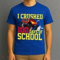 I Crushed 100 Days Of School Monster Truck T-Shirt thumb 3
