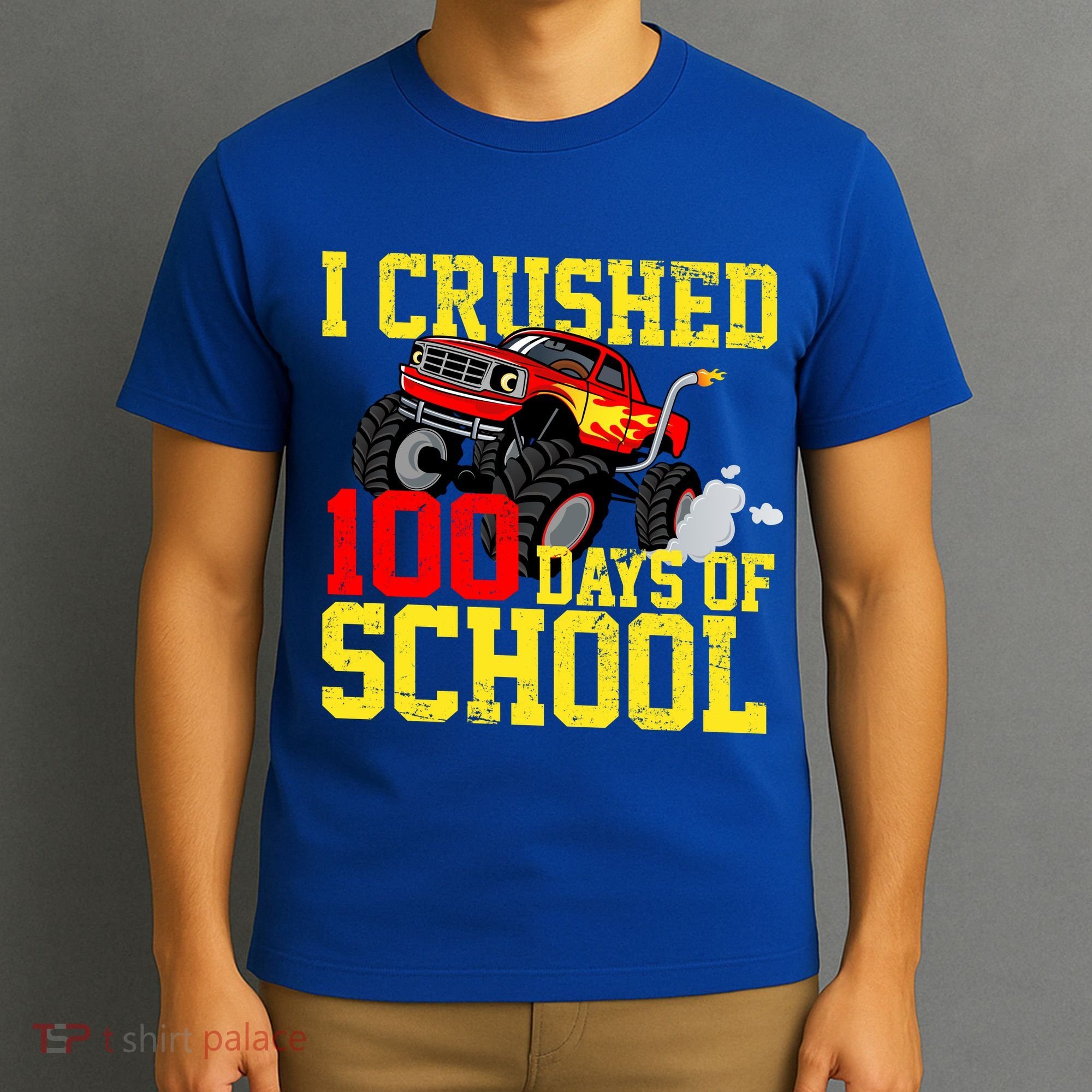 I Crushed 100 Days Of School Monster Truck T-Shirt