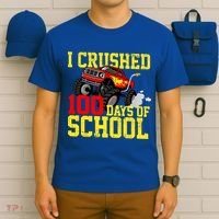 I Crushed 100 Days Of School Monster Truck T-Shirt thumb 6