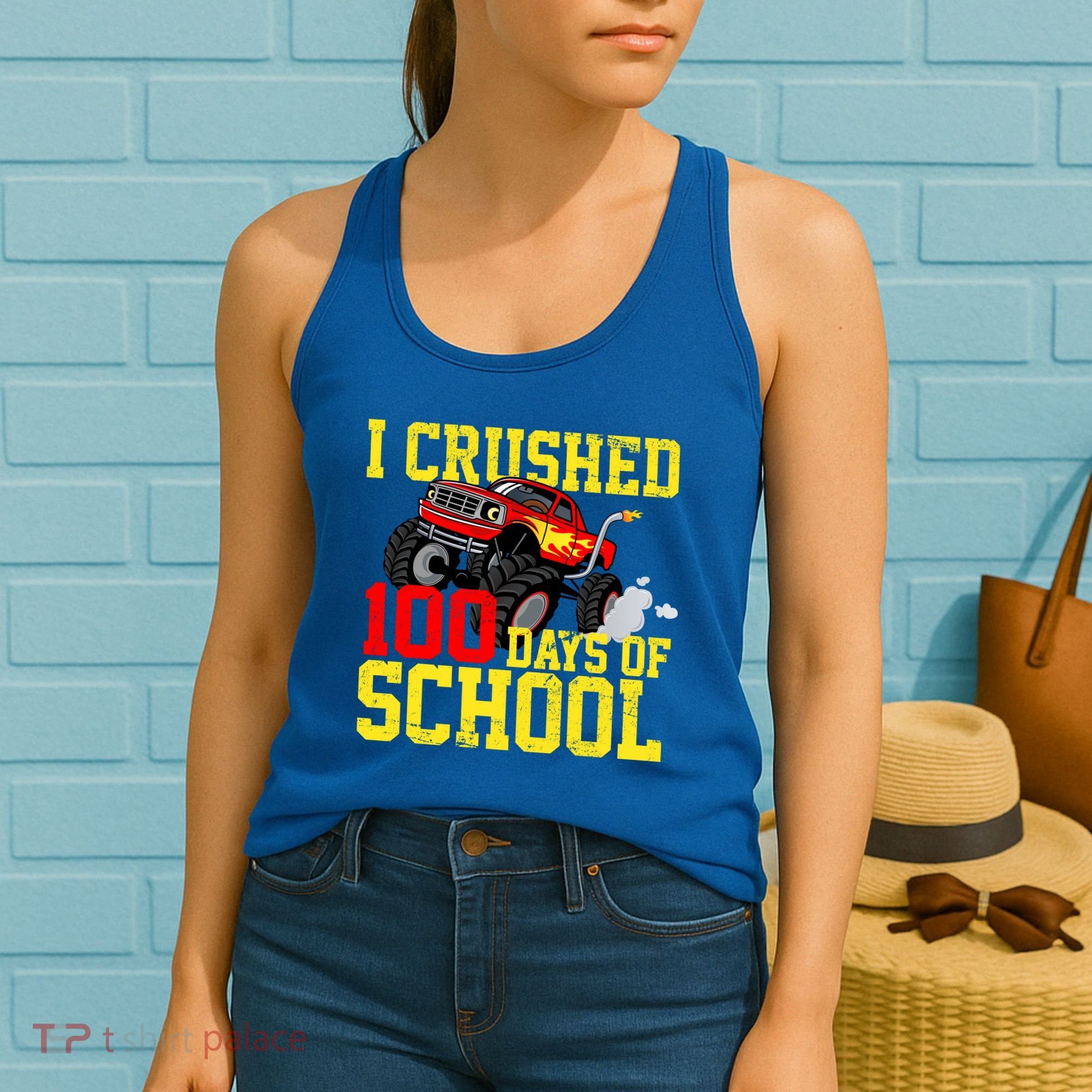 I Crushed 100 Days Of School Monster Truck Women's Tank Top
