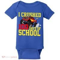 I Crushed 100 Days Of School Monster Truck Baby Bodysuit thumb 0