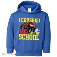 I Crushed 100 Days Of School Monster Truck Toddler Hoodie thumb 0