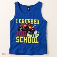 I Crushed 100 Days Of School Monster Truck Tank Top thumb 2