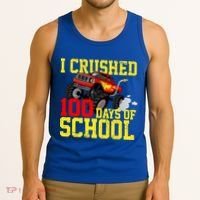 I Crushed 100 Days Of School Monster Truck Tank Top thumb 3