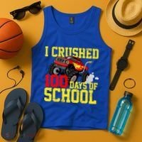 I Crushed 100 Days Of School Monster Truck Tank Top thumb 4
