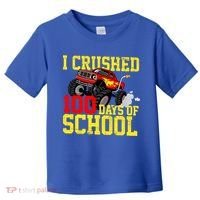 I Crushed 100 Days Of School Monster Truck Toddler T-Shirt thumb 0