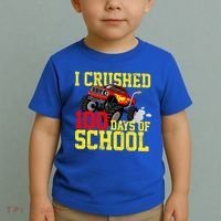 I Crushed 100 Days Of School Monster Truck Toddler T-Shirt thumb 2