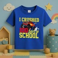I Crushed 100 Days Of School Monster Truck Toddler T-Shirt thumb 3