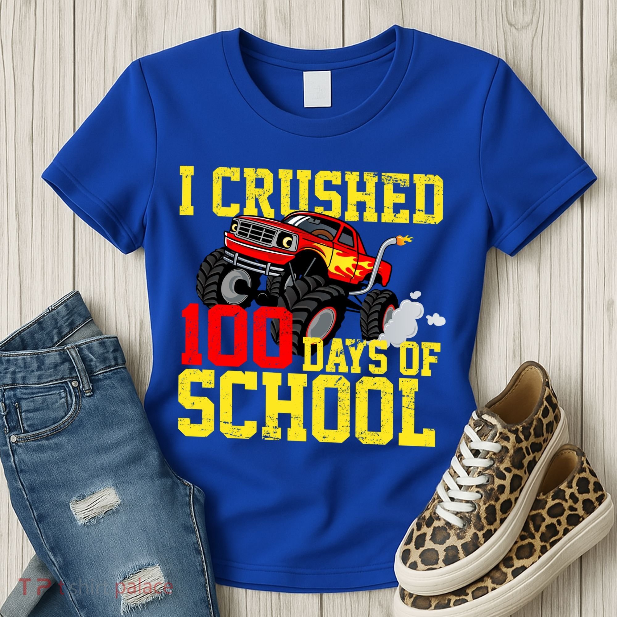 I Crushed 100 Days Of School Monster Truck Women's T-Shirt