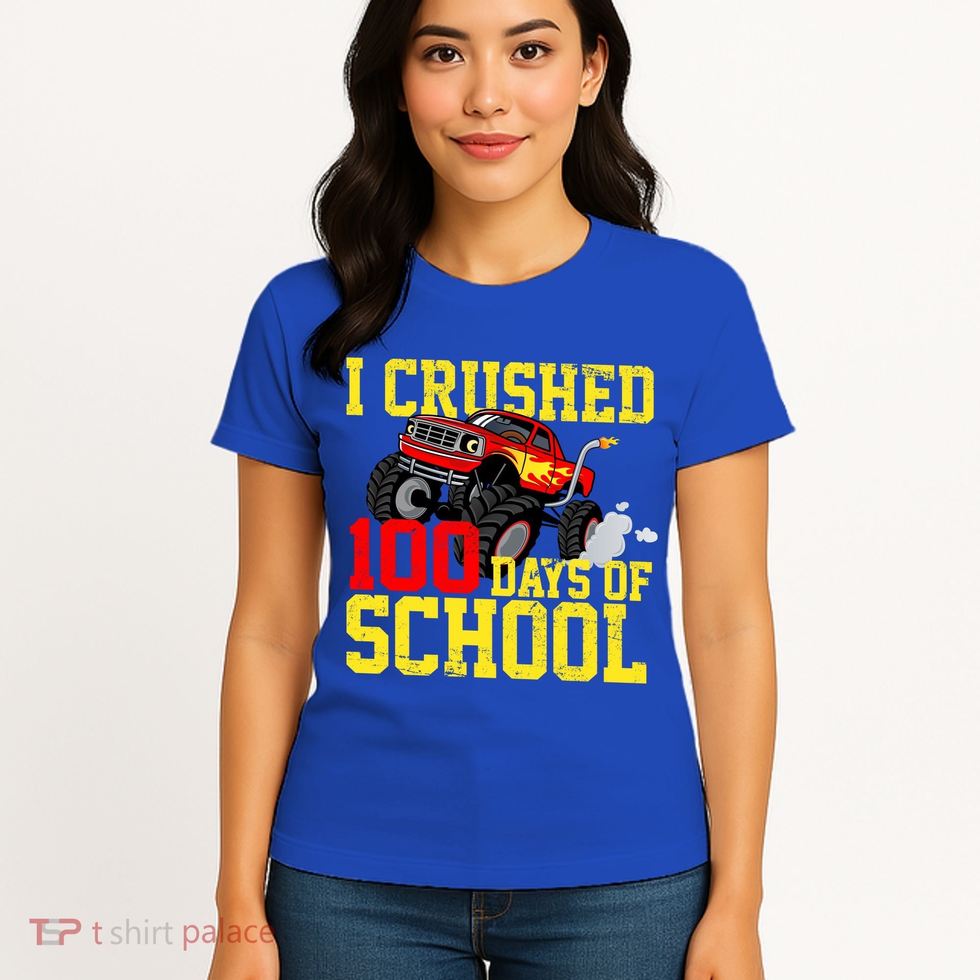 I Crushed 100 Days Of School Monster Truck Women's T-Shirt
