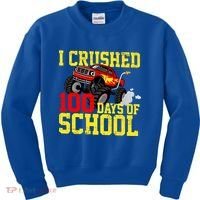 I Crushed 100 Days Of School Monster Truck Kids Sweatshirt thumb 0