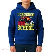 I Crushed 100 Days Of School Monster Truck Kids Hoodie thumb 4