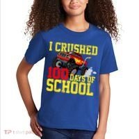 I Crushed 100 Days Of School Monster Truck Kids T-Shirt thumb 2